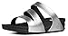 FitFlop Women's Superjelly Twist Slide Sandal, Silver Mirror, 8 M US