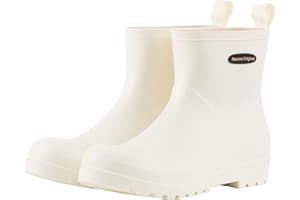 planone Short Rain Boots Women Fashion Waterproof Chelsea Boots for Women Matte Outdoor Garden Shoes Ankle Muck Boots for Ladies Non Slip Work Shoes Rubber Boots with Premium Comfort Insole