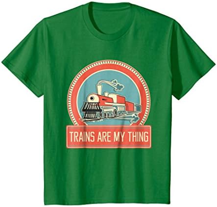 Kids Trains Are My Thing T-Shirt Engineer Locomotive Trainspotter 12 Kelly Green
