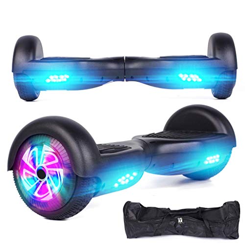 Scooter, Electric Unicycle Self Balancing Control Scooter Mini Smart Scooter 2 Wheels iPad Cover Low Battery Protection LED Works (White)