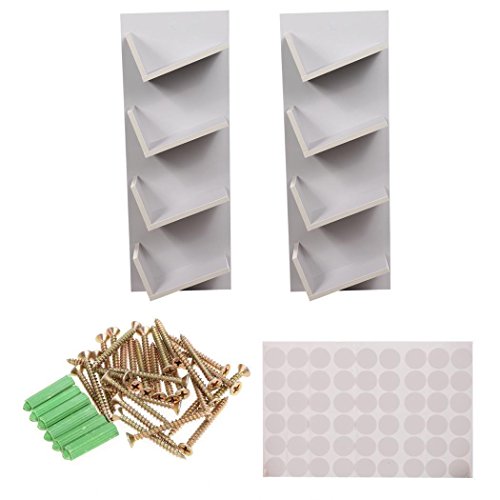 image for Ferty Large 8-Compact Corner Bookshelf, CD DVD Shelf Wall Bookshelves,