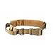 OneTigris Tactical Dog Collar with Handle and UTX-duraflex Buckles Adjustable Nylon Collar Fit Medium to Large Dog with 17'' - 24.2'' Neck Girth (Tan)