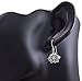 925 Oxidized Sterling Silver Vintage Detailed Lotus Flower Blossom Dangle Hook Earrings 1.1