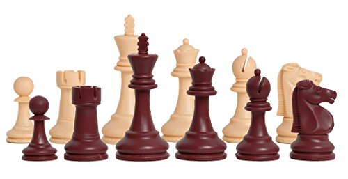 The House of Staunton - The Reykjavik Plastic Chess Set - Pieces Only - 3.75 King - Red & Natural