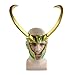 Cafele Loki Helmet Removable Horns Loki Mask Movie Thor Ragnarok for Halloween Green