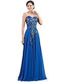 GRACE KARIN Long Strapless Embroidery Prom Dress A-line CL6168 (Multi-Colored)