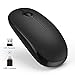 Wireless Mouse, Vive Comb 2.4G Slim Mute Portable Silent Computer Mice with USB Receiver and Type-C Adapter for Notebook, PC, Laptop, Computer, MacBook-Black