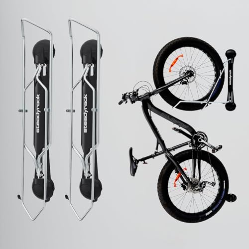 Steadyrack Bike Rack Vertical Bike Rack Extra Large Tyres Easy Wall Mounted Garage Storage Solution for 5" Width Tyres