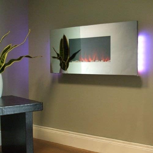 Ezze Glow WH2 Annalee Mirror Glass Wall Mounted Electric Fire