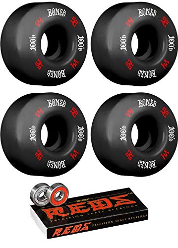 s Wheels 52mm 100's OG #12 V4 Black w/Red/White Skateboard Wheels - 100a with s Bearings - 8mm s Reds Precision Skate Rated Skateboard Bearings (8) Pack - Bundle of 2 Items