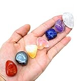 7 Chakra Stone Set - Metaphysical Stones - Crystal Healing - Tumbled Stones Citrine, Amethyst, Crystal, Sodalite, Rose Quartz, Hematite, Carnelian Rock Paradise COA AM17B4