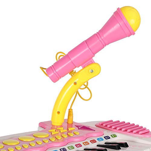 BAOLI 31 Keys Pink Children Musical Toys Electronic Organ Keyboard Piano with Karaoke Recording