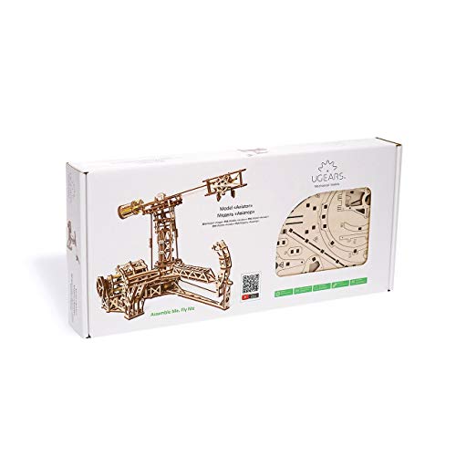 UGEARS 3D Puzzles for Adults Aviator Mechanical Models Wooden Puzzle Brain Teaser Idea DIY Puzzle Woodcraft Building Set
