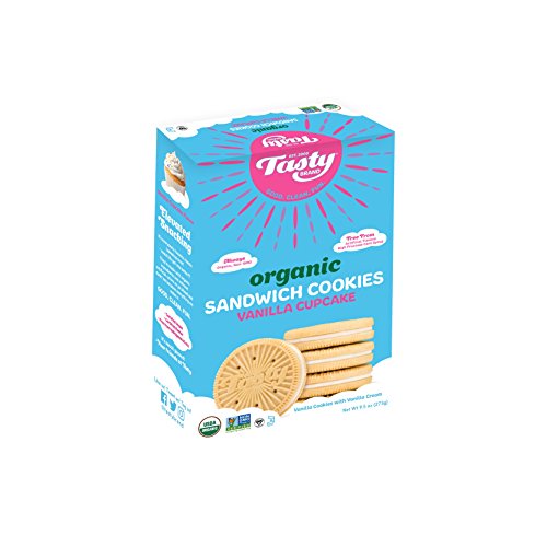 Tasty Brand Organic Sandwich Cookies, Vanilla Cupcake, 9.5 Ounce
