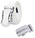 QISHI YUHUA Mens Leather Ratche Dress Belts for Men