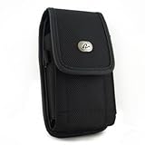 Black Vertical Heavy Duty Rugged Cover Belt Clip Side Case Pouch For Alcatel A382G Tracfone THE BIG EASY