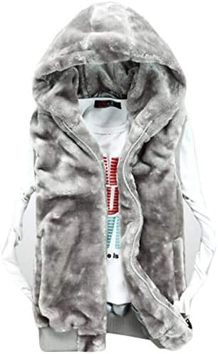 モコモコ 中綿ベスト 毛皮パーカー ベスト メンズ 裏起毛コート 袖なし 前開き あったか ラッピング フード付き ショット丈 秋冬 キョッキ
