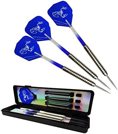 Rateful 3Pcs Stainless Steel Darts Set Professional Stainless Needle Tipped 19 Grams Darts Set