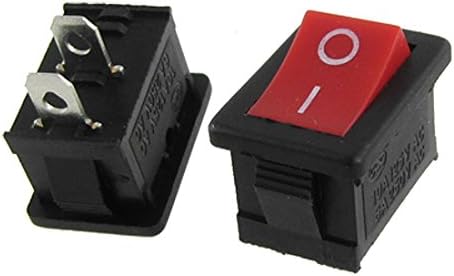 Gfortune 15pcs Red Plastic Push Button 2 Pin SPST ON-OFF Mini Boat Rocker Switch 10A/125V 6A/250V AC for Automotive