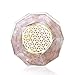 Orgone Dodecahedron Crystal - Emf Protection Flower Of Life Orgone Energy Generator - Rose Quartz Orgonite Dodecahedron Crystal for - Chakra healing Psychic Growth Love Stone