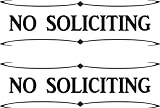 No Soliciting - White Vinyl Decal Stickers  - Package of 2 by Mysigncraft