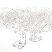 BCP 100pcs 1/2inches Clear Color Christmas Light Clips PVC LED Rope Light Holder Wall Mounting Clip, Screw Included