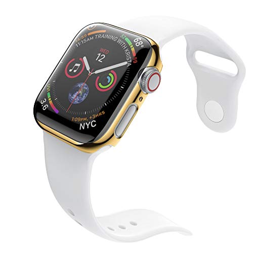Weite Shock-Proof All-Around Protective Case, [Ultra-Thin] Durable PC Plated Plating Bumper iWatch Protective Cover Compatible for Apple Watch Case 44mm iwatch Series 4 (Gold) - Thumbnail 2