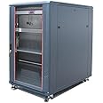 Server Rack - 39 Inch Deep - Server Cabinet - on Wheels - Locking Network Cabinet - Networking Enclosure - Lockable Rack Mount - PDU - LCD-Screen - Thermostat - 4 X Fans (18U (24" w x39 d x42 h))