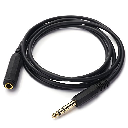 TISINO 1/4 Inch Male to Female Stereo Extension Cable Gold Plated Quarter inch Headphone Extension Cable Cord- 6FT/1.8 Meters