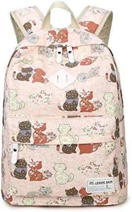 Cute Backpack Cats Design School Bookbags for Women Travel for Teen Girls in High School College by Taoutim (Pink)