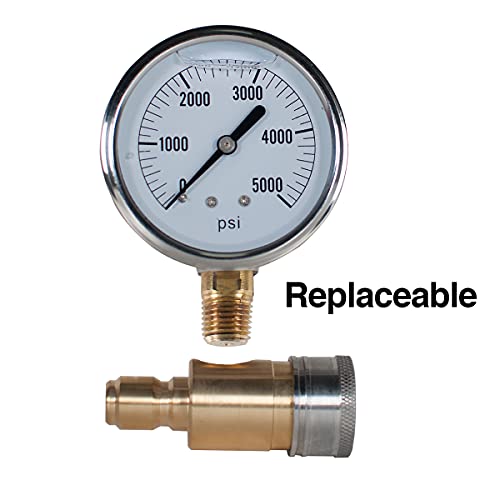 YAMATIC Pressure Gauge Kit for Pressure Washer 3/8 Inch Quick Connect