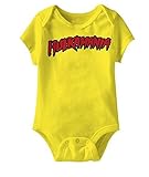 Hulkamania Hulk Hogan Logo Yellow Snapsuit Infant Onesie Baby Romper