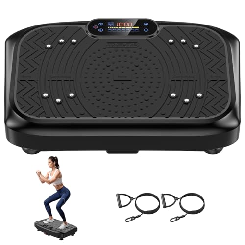 Photo 1 of Vibration Plate Exercise Machine Weight Loss, Full Body Workout Vibration Plate Lymphatic Drainage, 199 Adjustable Speeds Power Shaping Waver Vibrating Plate 450 Lbs Capacity Fitness Platform Black