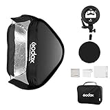 UTEBIT 24x24 Inch 60x60cm Speedlight Softbox Foldable with S Type Speedlite Bracket Bowens Mount Soft Box Kit Portable for Flash Camera Studio Lighting Photography Compatiable with Godox