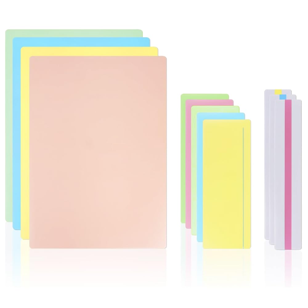 TRKETK 12 Pcs Dyslexia Overlays, Dyslexia Aids for Children Coloured Reading Overlays and Protective Case Highlight Guided Reading Strips Colored Reading Tracking Rulers for Visual Stress and Dyslexia