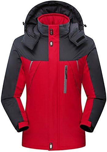 yovayosa Men's Waterproof Snow Jacket Ski Fleece Hooded Rain Jackets Winter Coats For Outdoor Sport