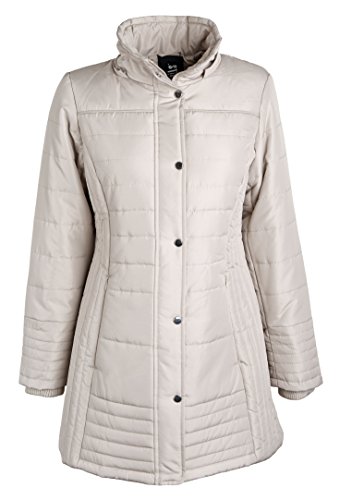 Details women's Warm Winter Parka Puffer Coat with Quilting and Removable Hood - Tofu (Size Medium)