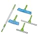 Professional Window Squeegee with Extension Pole and Microfiber Scrubber - 3 Piece Set for Cleaning Glass, Auto, and Showers by Kraftura