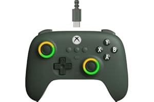 8Bitdo Ultimate C Wired Controller for Xbox, RGB Lighting Fire Ring and Hall Effect Joysticks, Compatible with Xbox Series X|