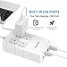 Surge Protector USB - Qicent 4-Outlet Power Strip with 5 Charging Ports 1700 Joule 4.9 ft