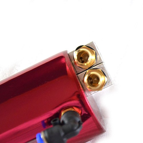 Oil Catch Tank,Universal 750ml Aluminum Round Engine Oil Breather Tank Catch Can Reservoir Kit Red