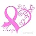 Cancer Awareness Ribbon Heart Butterfly Vine - Life Hope Decal by UR Impressions Vinyl Sticker for Cars Trucks SUV Motorcycles Window Graphics|Pink|6.4 X 5.5 inch