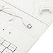 iRULU Leather USB Keyboard Case for 8-9 Inch Touch Screen Tablet with Buttons and Stand -White