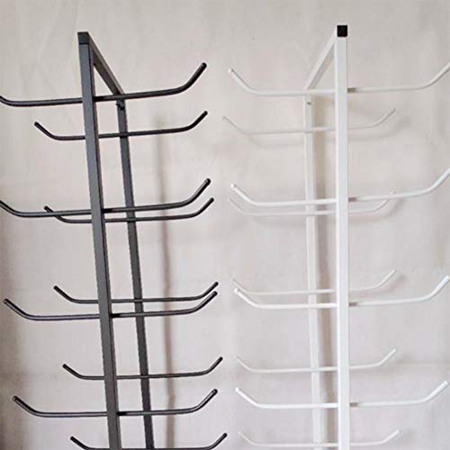 Retyion Metal Yoga Mat Foam Rollers Organizer Rack for Home Gym (White)