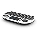 Rii i8 Mini Bluetooth Keyboard with Touchpad＆QWERTY Keyboard, Portable Wireless Keyboard with Remote Control for Smartphones/Laptop/PC/Tablets/Windows/Mac/TV/Xbox/PS3/Raspberry Pi .Silver White