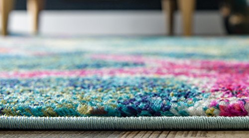 Unique Loom Positano Collection Coastal Modern Bright Colors Starfish Runner Rug_CAP001, 8' 0 x 10' 0, Navy Blue/Teal