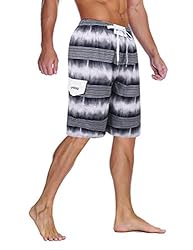 unitop Men's Striped Swim Trunks Long Beach Board