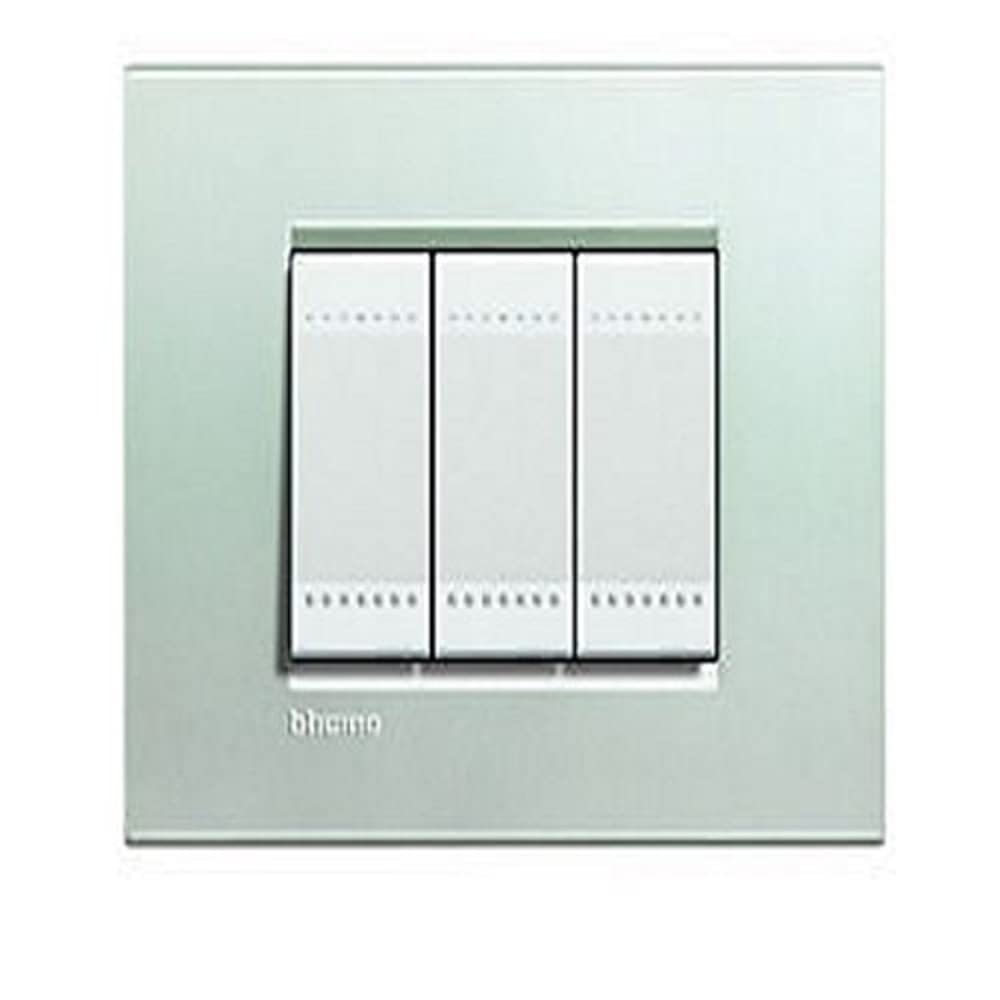 PLACCA Living Light Argento LNA4807AG Bticino Quadra 7 posti