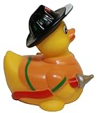 Rubber Duck Fireman, Waddlers Brand Career American Fireman Rubber Ducky That Floats Upright, All Depts. Gift Fireman Honored Birthday & Party Rubber Ducky Gift