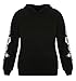 Chellysun Women's Casual Long Sleeve Rose Embroidery Hoodies Sweatshirt Pullover